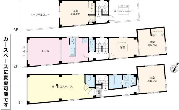 Floor plan. 36,800,000 yen, 3LDK + S (storeroom), Land area 75.4 sq m , Building area 137.99 sq m renovation after delivery
