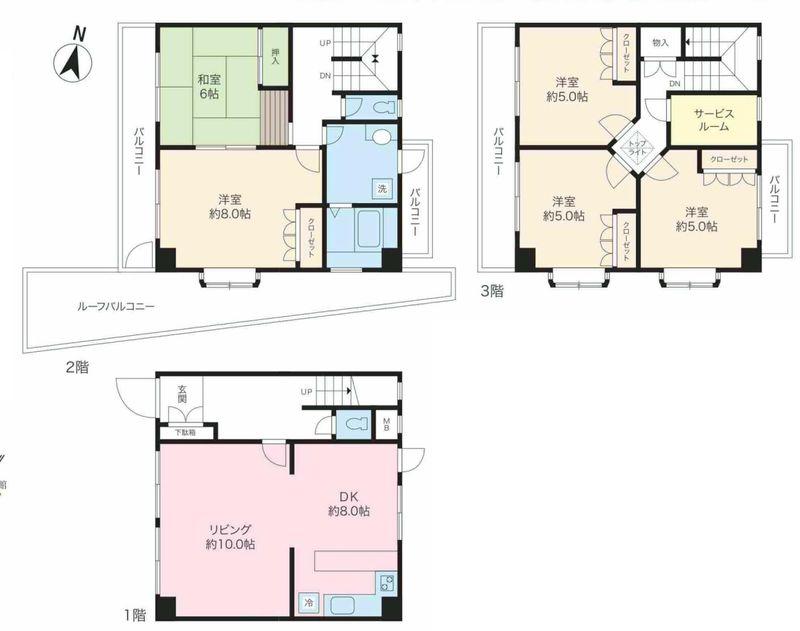 Floor plan. 5LDK+S, Price 67,800,000 yen, Footprint 136.68 sq m , Balcony area 13.1 sq m