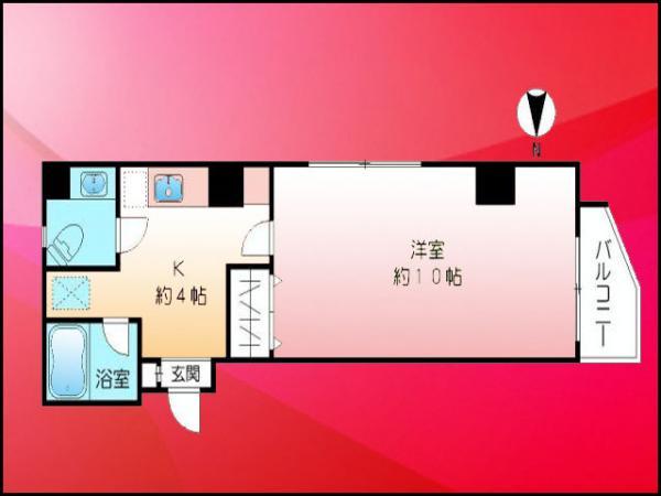 Floor plan. 1K, Price 22,900,000 yen, Occupied area 30.01 sq m , Balcony area 2.37 sq m