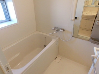 Bath. Bright bathroom with a window (with reheating)