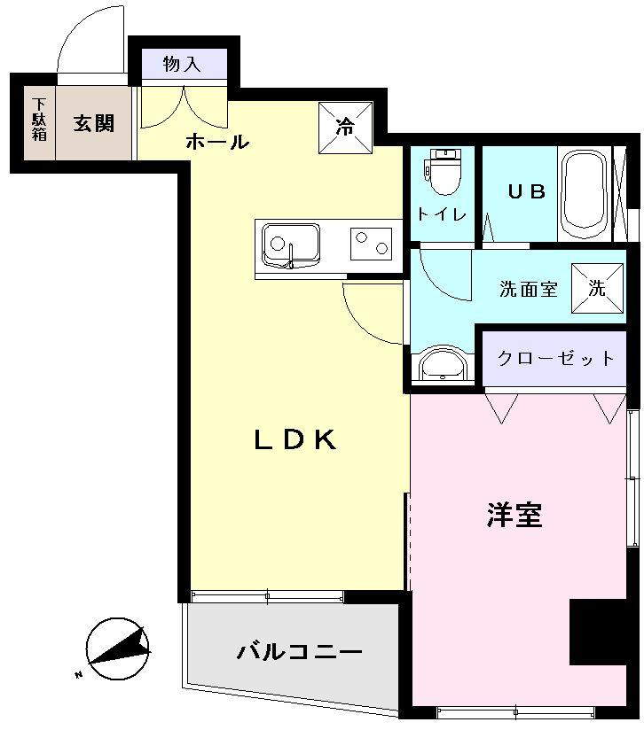 Floor plan. 1LDK, Price 12.7 million yen, Occupied area 36.37 sq m , Balcony area 2.96 sq m