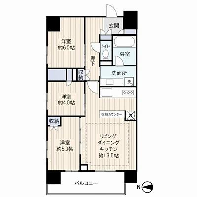 Floor plan. 3LDK, Price 47,800,000 yen, Making it an ideal floor plan design in the occupied area 66.76 sq m angle dwelling unit. Sunshine ・ It is when the ventilation impeccable.