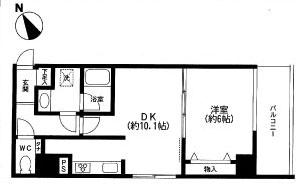 Floor plan. 1LDK, Price 37,800,000 yen, Occupied area 40.63 sq m , Balcony area 5.16 sq m