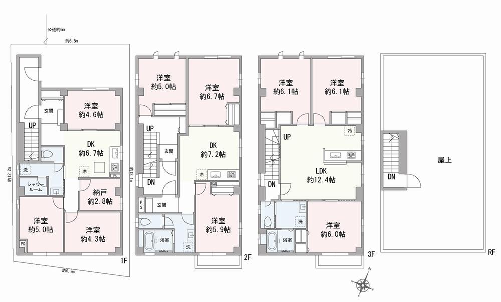 Floor plan. 96,800,000 yen, 4LDK, Land area 86.8 sq m , Building area 185.06 sq m