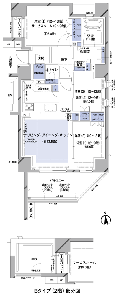 Floor: 2LDK + S (2 ~ 9 floor) / 3LDK(10 ~ 13th floor), the occupied area: 65.15 sq m, Price: TBD