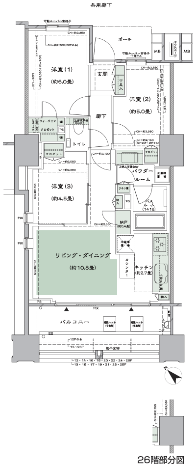 Floor: 3LD ・ K + WIC (walk-in closet) + N (storeroom), the occupied area: 64.48 sq m, Price: TBD