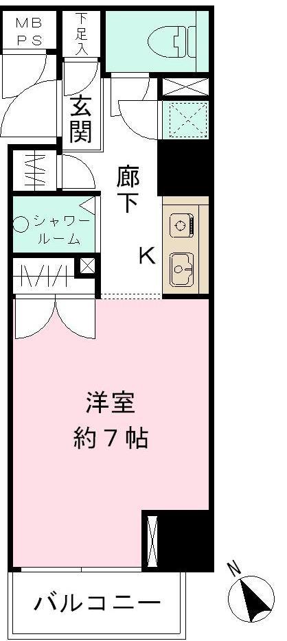 Floor plan. Price 11.5 million yen, Footprint 22.5 sq m , Balcony area 2.56 sq m