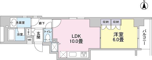 Floor plan. 1LDK, Price 20.8 million yen, Footprint 39.4 sq m , Balcony area 3.6 sq m 1LDK type