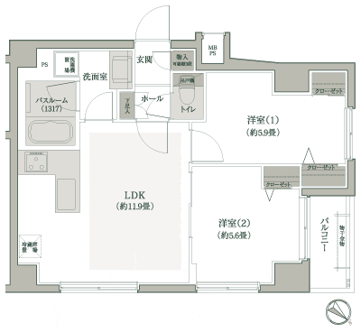 Floor: 2LDK, the area occupied: 51.9 sq m, Price: TBD