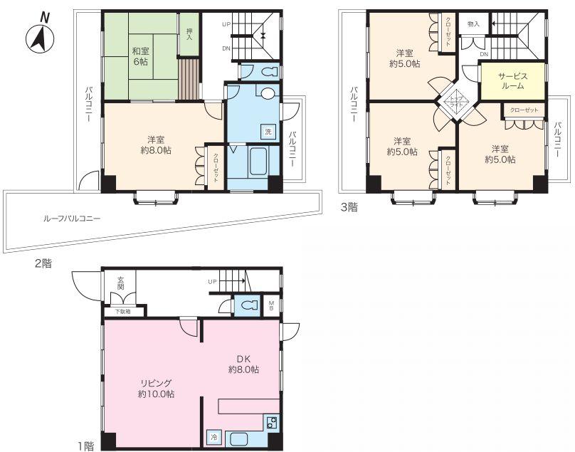 Floor plan. 5LDK + S (storeroom), Price 67,800,000 yen, Footprint 136.68 sq m , Balcony area 13.1 sq m 5SLDK LDK18 Pledge