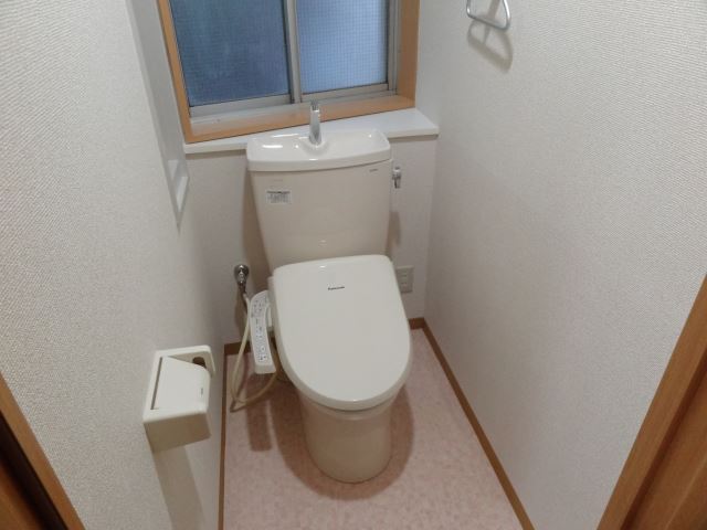 Toilet. It is a warm water washing toilet seat.