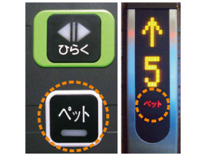 Other.  [Pet button ・ Pets with display lights Elevator] When you press the button is displayed on each floor of the display panel on when you ride along with the pet, Let you know that in advance pet is riding. Pet each other is ran into, Prevents or each other barking. (More than the published photograph of the same specifications)