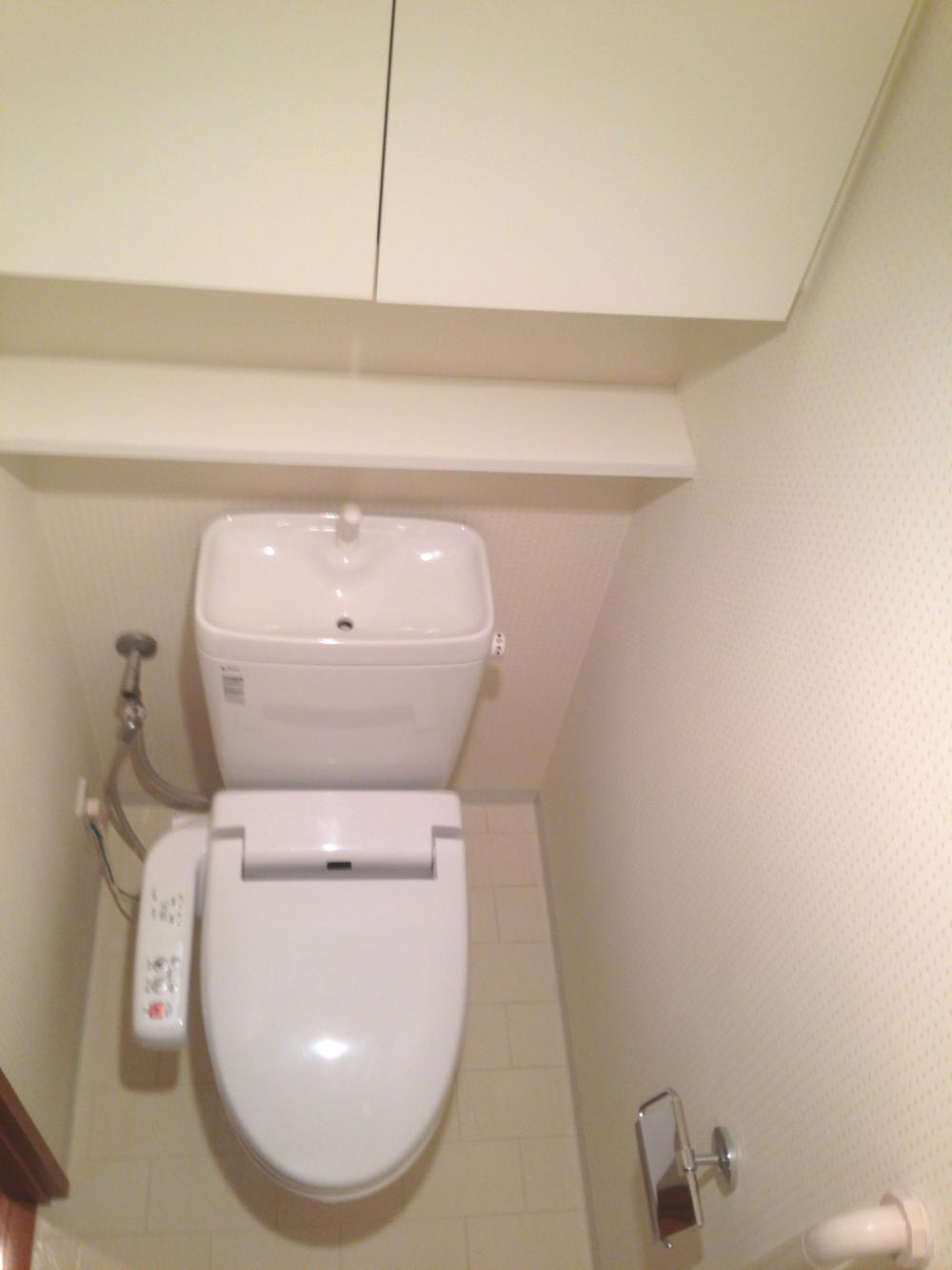 Toilet. Hot water shower toilet with hand washing