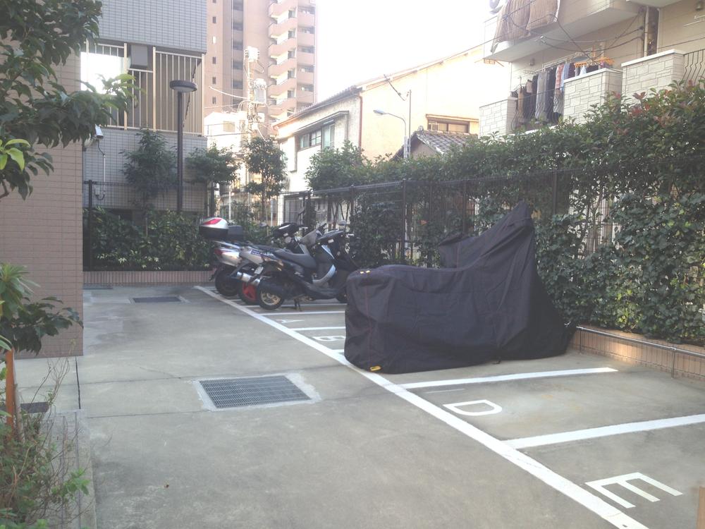 Parking lot. Bank offers dedicated bicycle parking lot.