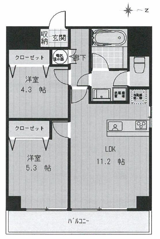 Floor plan. 2LDK, Price 25,800,000 yen, Occupied area 51.03 sq m , Balcony area 5.22 sq m