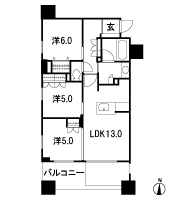 Floor: 3LDK + OS, the occupied area: 66.71 sq m