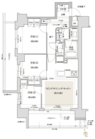 Floor: 3LDK, occupied area: 67.05 sq m