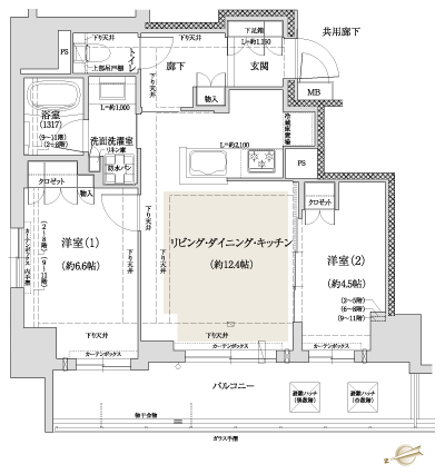Floor: 2LDK, occupied area: 54.75 sq m