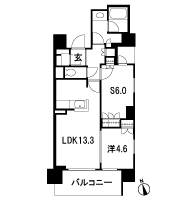 Floor: 1LDK + S, the occupied area: 57.78 sq m