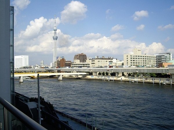 Balcony. You will see the Sumida River Sky Tree