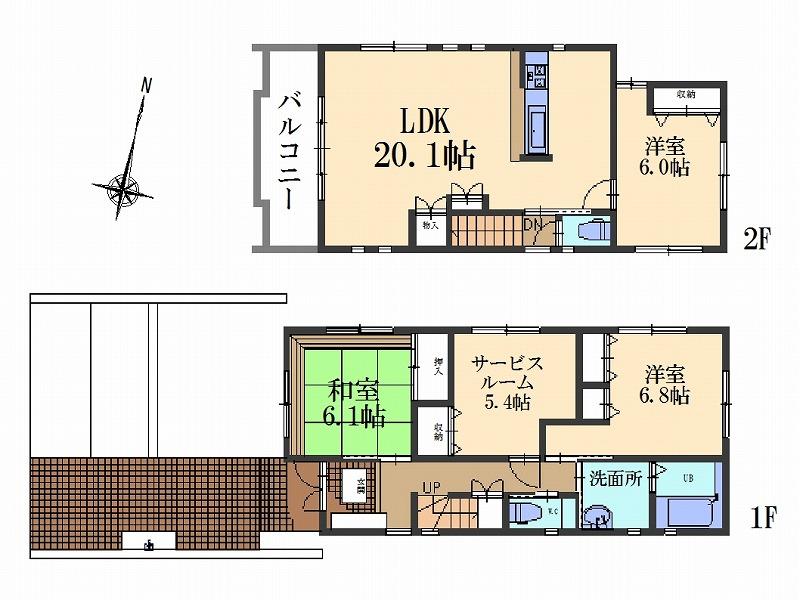 Floor plan. 64,800,000 yen, 3LDK + S (storeroom), Land area 115.58 sq m , Building area 99.9 sq m floor plan