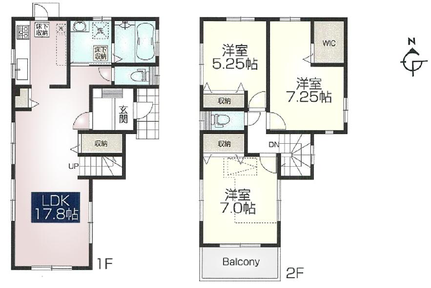 Floor plan. 39,800,000 yen, 3LDK, Land area 87 sq m , Building area 88.82 sq m