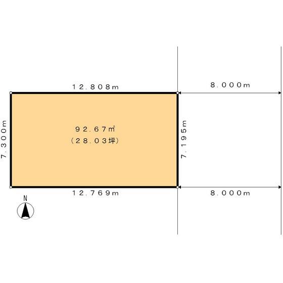 Compartment figure. Land price 13.8 million yen, Land area 92.67 sq m