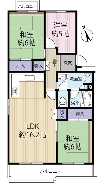 Floor plan. 3LDK, Price 15.8 million yen, Since the occupied area 77.31 sq m angle the room there is a window to the west.