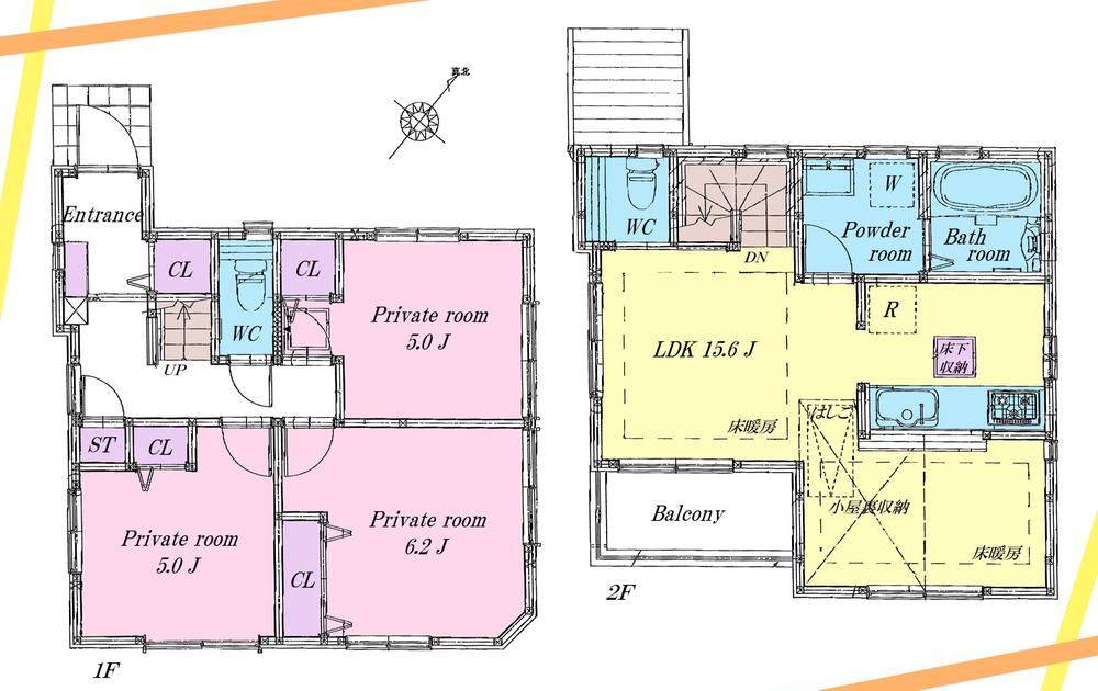 Floor plan. (4 Building), Price 34,800,000 yen, 3LDK, Land area 104.47 sq m , Building area 77.17 sq m
