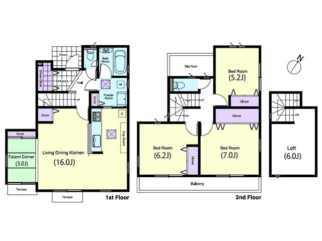 Floor plan. (C Building), Price 37,800,000 yen, 3LDK, Land area 90 sq m , Building area 92.74 sq m