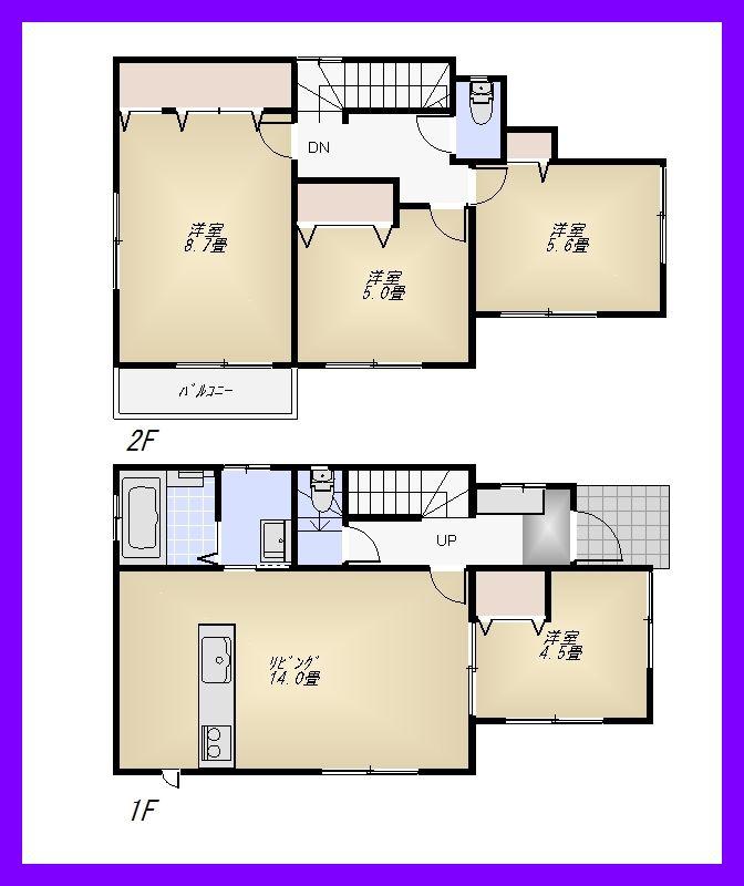Floor plan. (1 Building), Price 34,800,000 yen, 4LDK, Land area 115.67 sq m , Building area 90.66 sq m