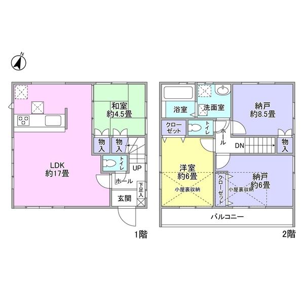 Floor plan. (1 Building), Price 41,800,000 yen, 2LDK+2S, Land area 86.05 sq m , Building area 91.12 sq m