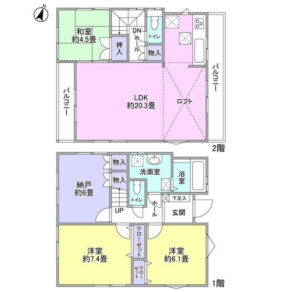 Floor plan. (3 Building), Price 44,800,000 yen, 3LDK+S, Land area 85.46 sq m , Building area 101.29 sq m