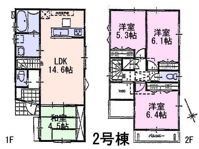 Floor plan. 35,800,000 yen, 4LDK, Land area 101.27 sq m , Building area 87.07 sq m Tama ShiKiyoshikeoka 1-chome Building 2 Floor plan