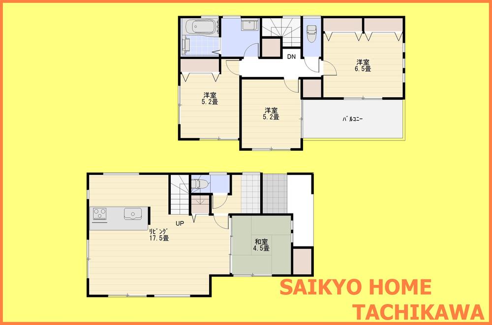 Floor plan. (Building 2), Price 37,800,000 yen, 4LDK, Land area 90.1 sq m , Building area 92.54 sq m