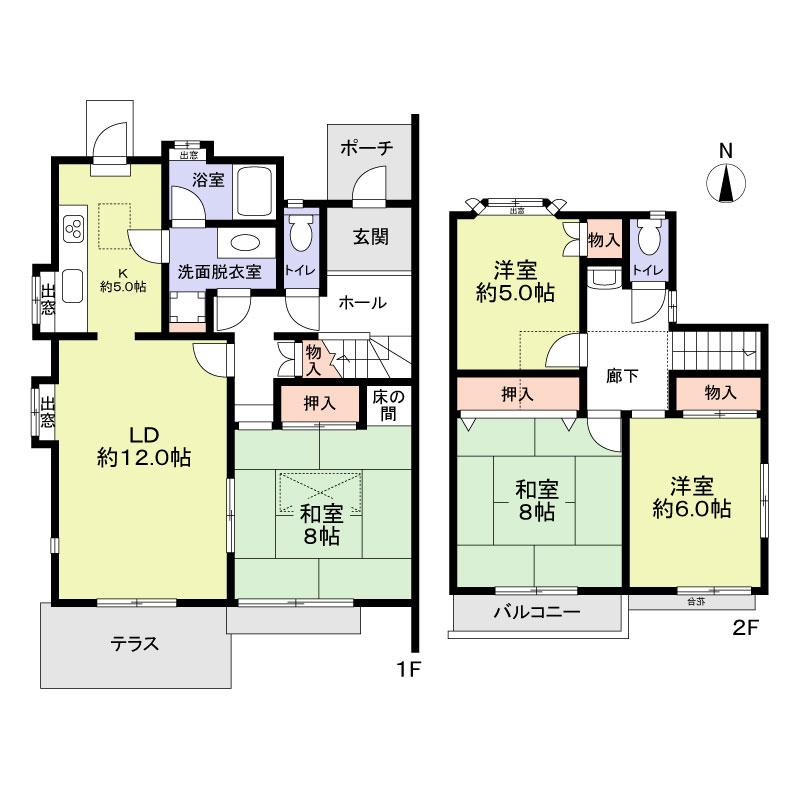 Floor plan. 34,800,000 yen, 4LDK, Land area 250.25 sq m , Building area 105.99 sq m