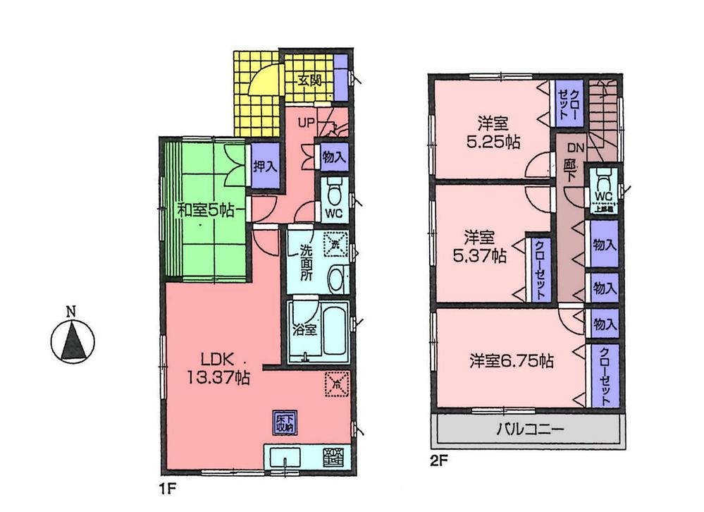 Floor plan. 31,800,000 yen, 4LDK, Land area 100.73 sq m , Building area 88.69 sq m