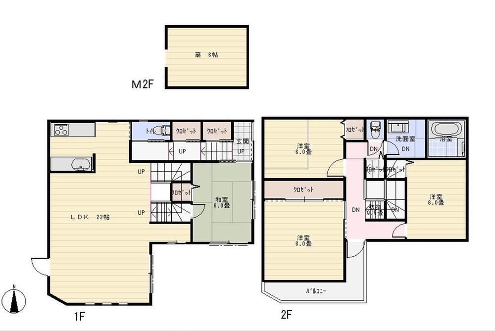 Floor plan. 54,800,000 yen, 4LDK, Land area 166.26 sq m , Building area 123.07 sq m