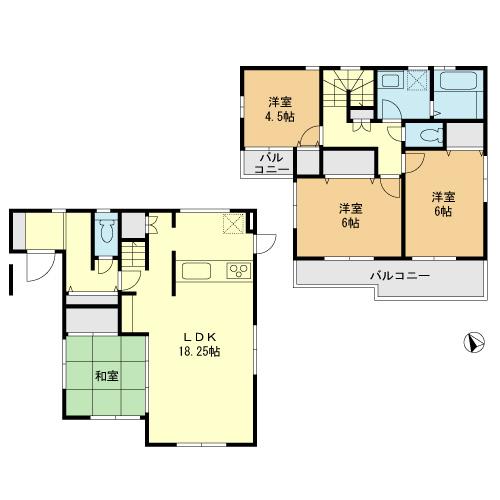 Floor plan. 34,800,000 yen, 4LDK, Land area 105.26 sq m , Building area 92.74 sq m