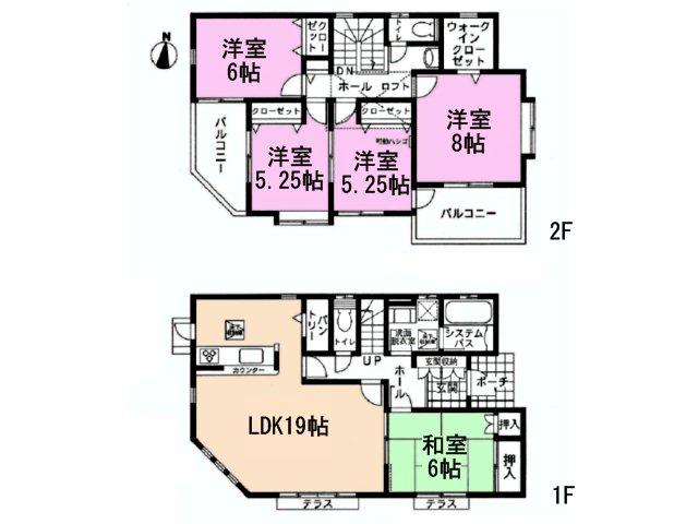Floor plan. 45,800,000 yen, 5LDK, Land area 242.64 sq m , Building area 120.89 sq m