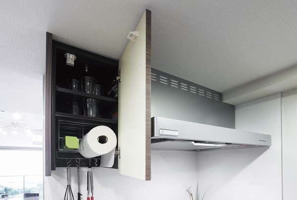 "Hanging cupboard" with kitchen paper holder and hook ※ In the standard specification will be installed further hanging cupboard on the left side