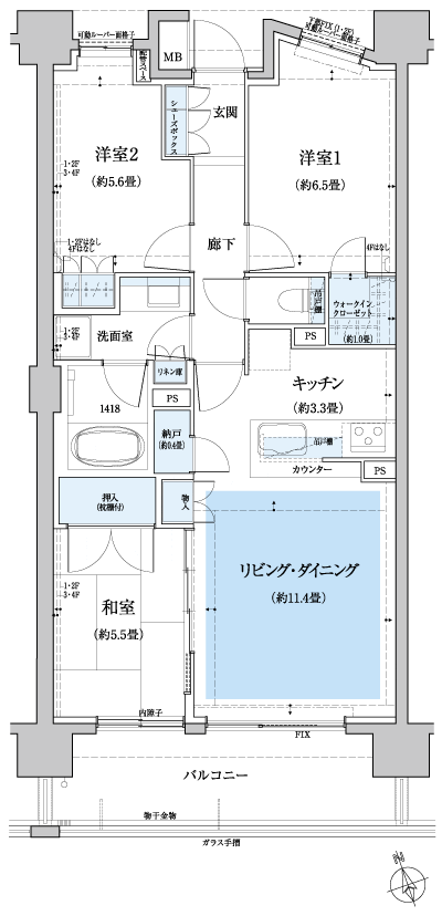 Floor: 3LDK + WIC + N, the occupied area: 72.47 sq m, Price: 37,180,000 yen, now on sale