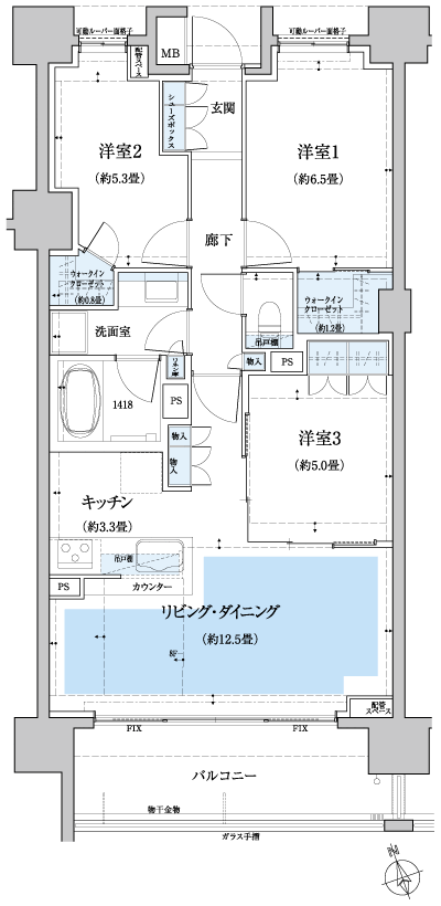 Floor: 3LDK + 2WIC, occupied area: 72.47 sq m, Price: 34,980,000 yen (plan), now on sale