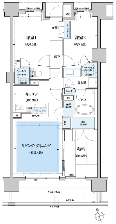 Floor: 3LDK + 2WIC + N, the occupied area: 72.47 sq m, Price: 36,780,000 yen, now on sale