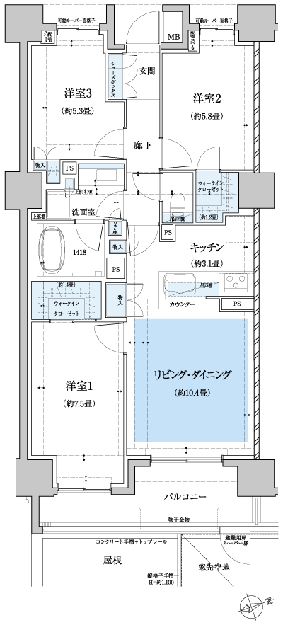 Floor: 3LDK + 2WIC, occupied area: 73.05 sq m, Price: 29,480,000 yen ・ 30,980,000 yen, now on sale
