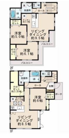 Floor plan. 41,800,000 yen, 3LLDDKK + S (storeroom), Land area 148.41 sq m , Building area 117 sq m