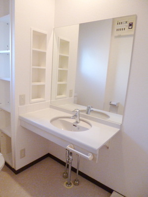 Washroom. Stylish and spacious toilets