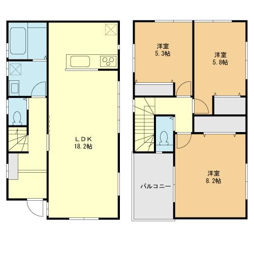 Floor plan. 35,800,000 yen, 3LDK, Land area 101.27 sq m , Building area 101.27 sq m 8 Building
