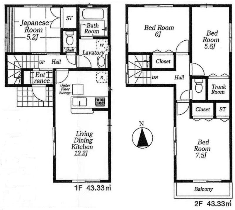 Floor plan. (7 Building), Price 31,800,000 yen, 4LDK, Land area 100.67 sq m , Building area 86.66 sq m
