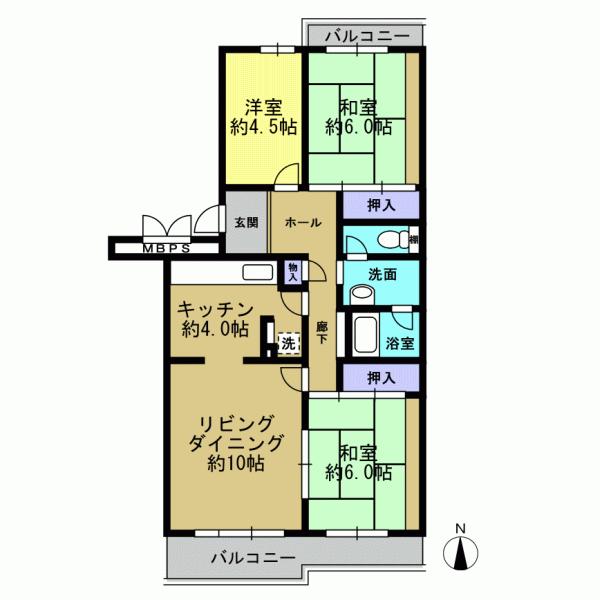Floor plan. 3LDK, Price 17.8 million yen, Occupied area 81.26 sq m , Balcony area 11.01 sq m